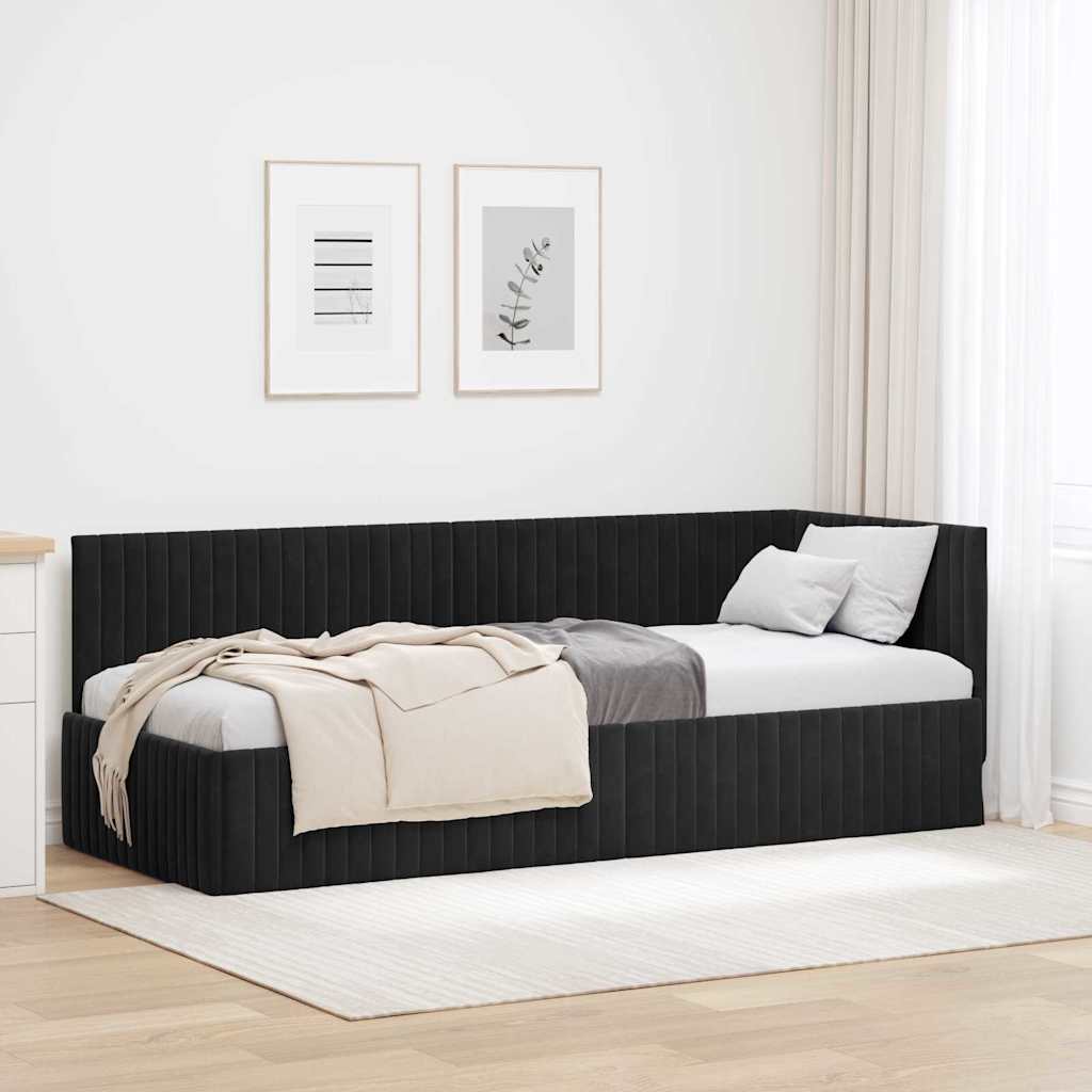 Vidaxl hoekbedframe zwart 80 x 200 cm fluweel