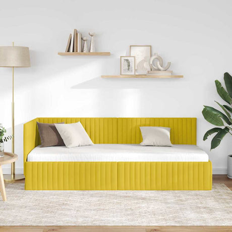 Vidaxl hoekbedframe geel 80 x 200 cm fluweel