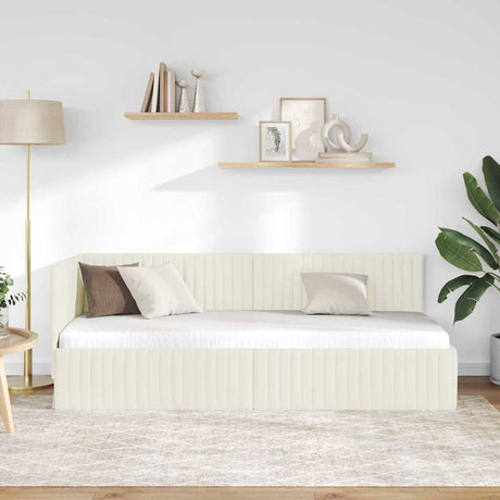 Vidaxl hoekbedframe crème 80 x 200 cm fluweel
