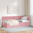 Vidaxl hoekbedframe roze 90 x 190 cm fluweel