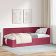 Vidaxl hoekbedframe wijnrood 90 x 190 cm fluweel