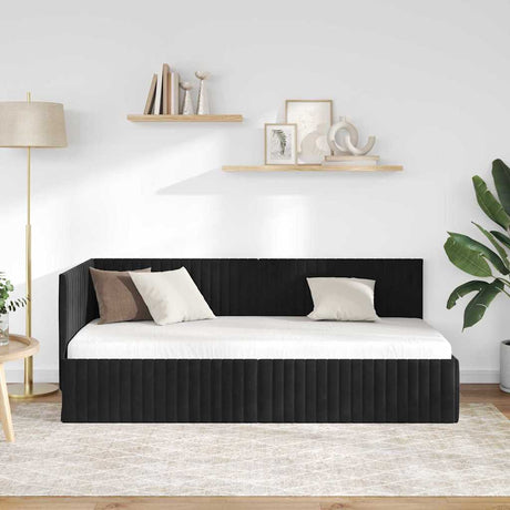 Vidaxl hoekbedframe zwart 90 x 190 cm fluweel