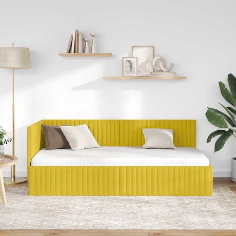 Vidaxl hoekbedframe geel 90 x 190 cm fluweel