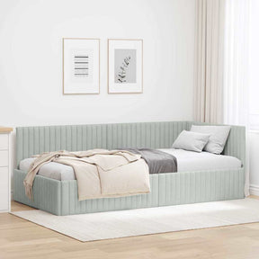 Vidaxl hoekbedframe lichtgrijs 90 x 200 cm fluweel