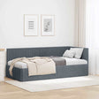 Vidaxl hoekbedframe donkergrijs 90 x 200 cm fluweel