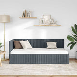 Vidaxl hoekbedframe donkergrijs 90 x 200 cm fluweel
