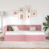 Vidaxl hoekbedframe roze 100 x 200 cm fluweel