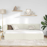 Vidaxl hoekbedframe met hoofdeinde crème 100 cm x 200 cm fluweel