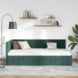 Vidaxl hoekbedframe donkergroen 90 x 190 cm fluweel