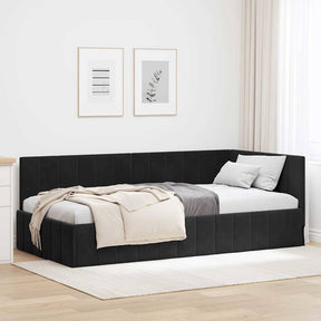 Vidaxl hoekbedframe zwart 90 x 190 cm fluweel