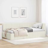 Vidaxl hoekbedframe crème 90 x 190 cm fluweel
