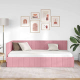 Vidaxl hoekbedframe roze 90 x 200 cm fluweel