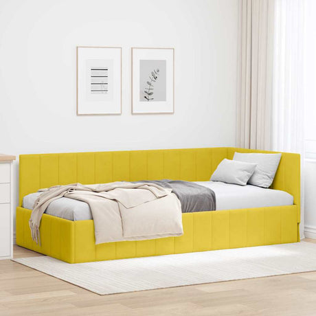 Vidaxl hoekbedframe geel 90 x 200 cm fluweel