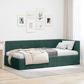 Vidaxl hoekbedframe donkergroen 100 x 200 cm fluweel