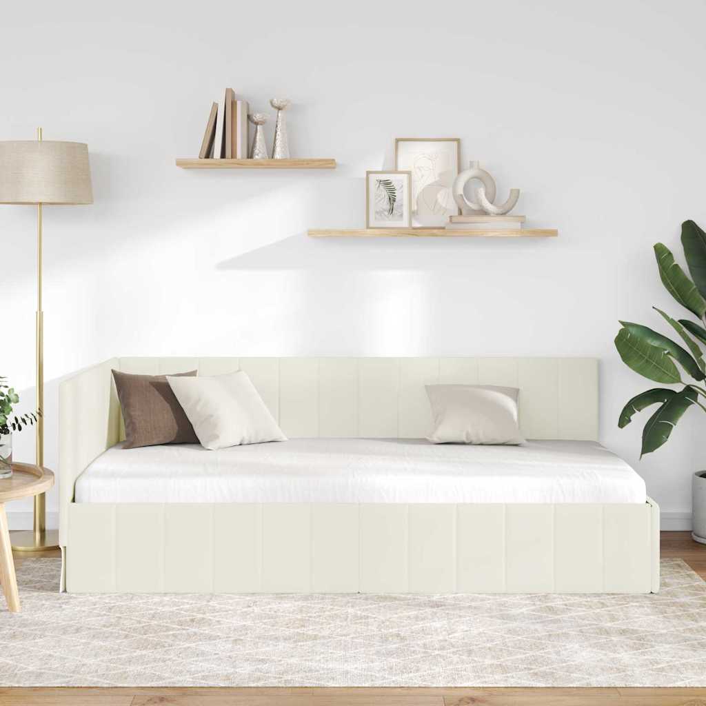 Vidaxl hoekbedframe crème 100 x 200 cm fluweel