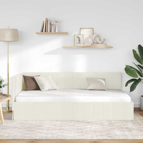 Vidaxl hoekbedframe crème 100 x 200 cm fluweel