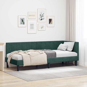 Vidaxl hoekbedframe donkergroen 80 x 200 cm fluweel