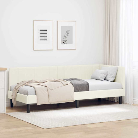 Vidaxl hoekbedframe crème 80 x 200 cm fluweel