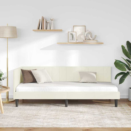 Vidaxl hoekbedframe crème 80 x 200 cm fluweel