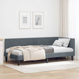 Vidaxl hoekbedframe donkergrijs 90 x 190 cm fluweel
