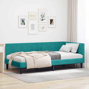 Vidaxl hoekbedframe turquoise 90 x 190 cm fluweel
