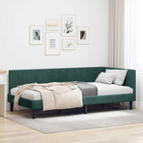 Vidaxl hoekbedframe donkergroen 90 x 200 cm fluweel