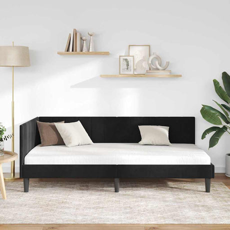 Vidaxl hoekbedframe zwart 90 x 200 cm fluweel