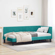 Vidaxl hoekbedframe turquoise 90 x 200 cm fluweel