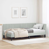 Vidaxl hoekbedframe lichtgrijs 100 x 200 cm fluweel