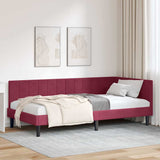 Vidaxl hoekbedframe wijnrood 100 x 200 cm fluweel