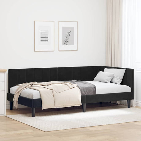 Vidaxl hoekbedframe zwart 100 x 200 cm fluweel