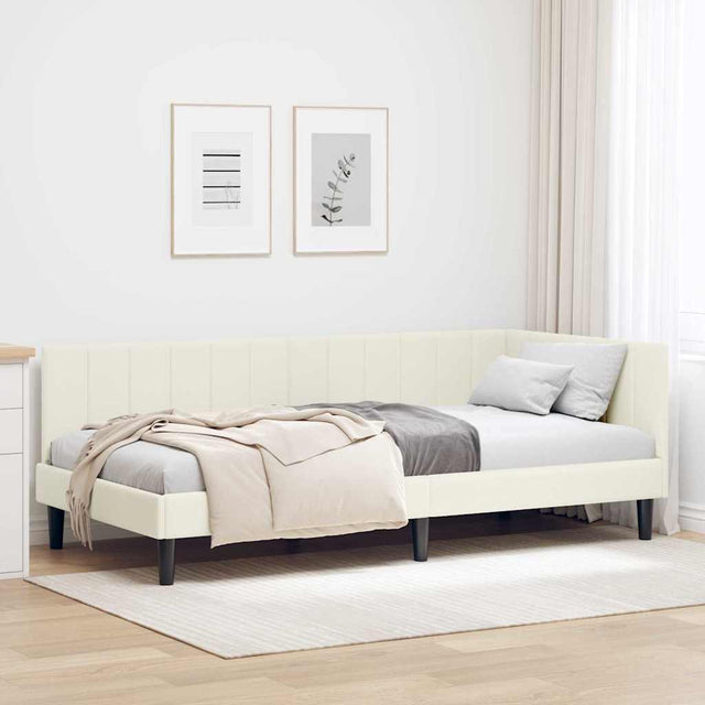 Vidaxl hoekbedframe crème 100 x 200 cm fluweel