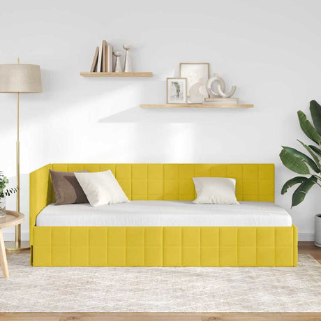 Vidaxl hoekbedframe geel 80 x 200 cm fluweel