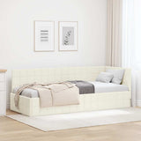 Vidaxl hoekbedframe crème 80 x 200 cm fluweel