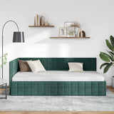 Vidaxl hoekbedframe donkergroen 90 x 190 cm fluweel