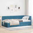 Vidaxl hoekbedframe blauw 90 x 200 cm fluweel