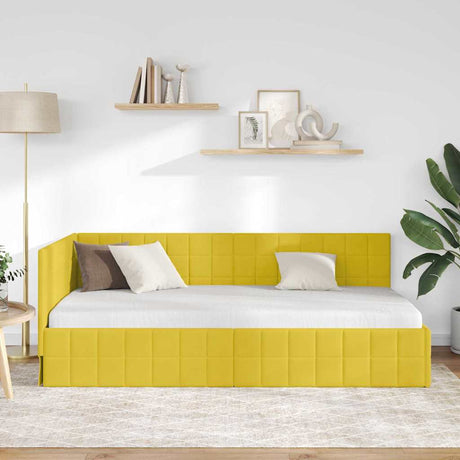 Vidaxl hoekbedframe geel 90 x 200 cm fluweel