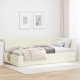 Vidaxl hoekbedframe crème 100 x 200 cm fluweel