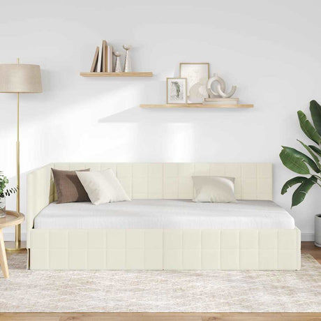 Vidaxl hoekbedframe crème 100 x 200 cm fluweel