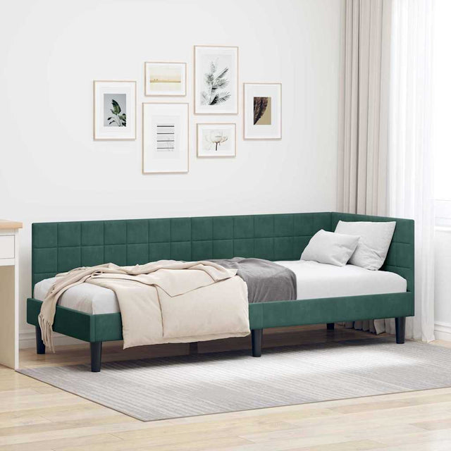 Vidaxl hoekbedframe donkergroen 80 x 200 cm fluweel