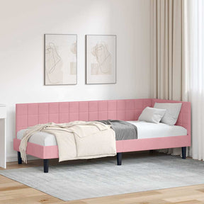 Vidaxl hoekbedframe roze 80 x 200 cm fluweel