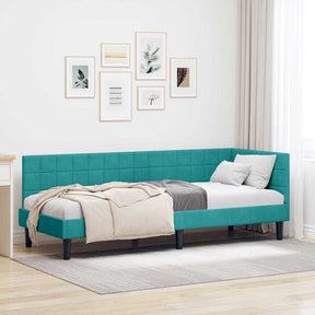 Vidaxl hoekbedframe turquoise 80 x 200 cm fluweel