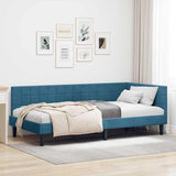 Vidaxl hoekbedframe blauw 90 x 200 cm fluweel