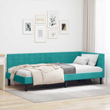 Vidaxl hoekbedframe turquoise 90 x 200 cm fluweel