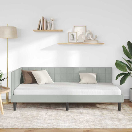 Vidaxl hoekbedframe lichtgrijs 100 x 200 cm fluweel