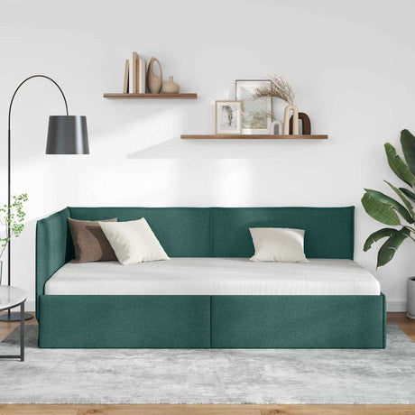 Vidaxl hoekbedframe donkergroen 80 x 200 cm stof