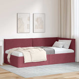 Vidaxl hoekbedframe wijnrood 90 x 190 cm stof