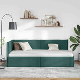 Vidaxl hoekbedframe donkergroen 90 x 190 cm stof