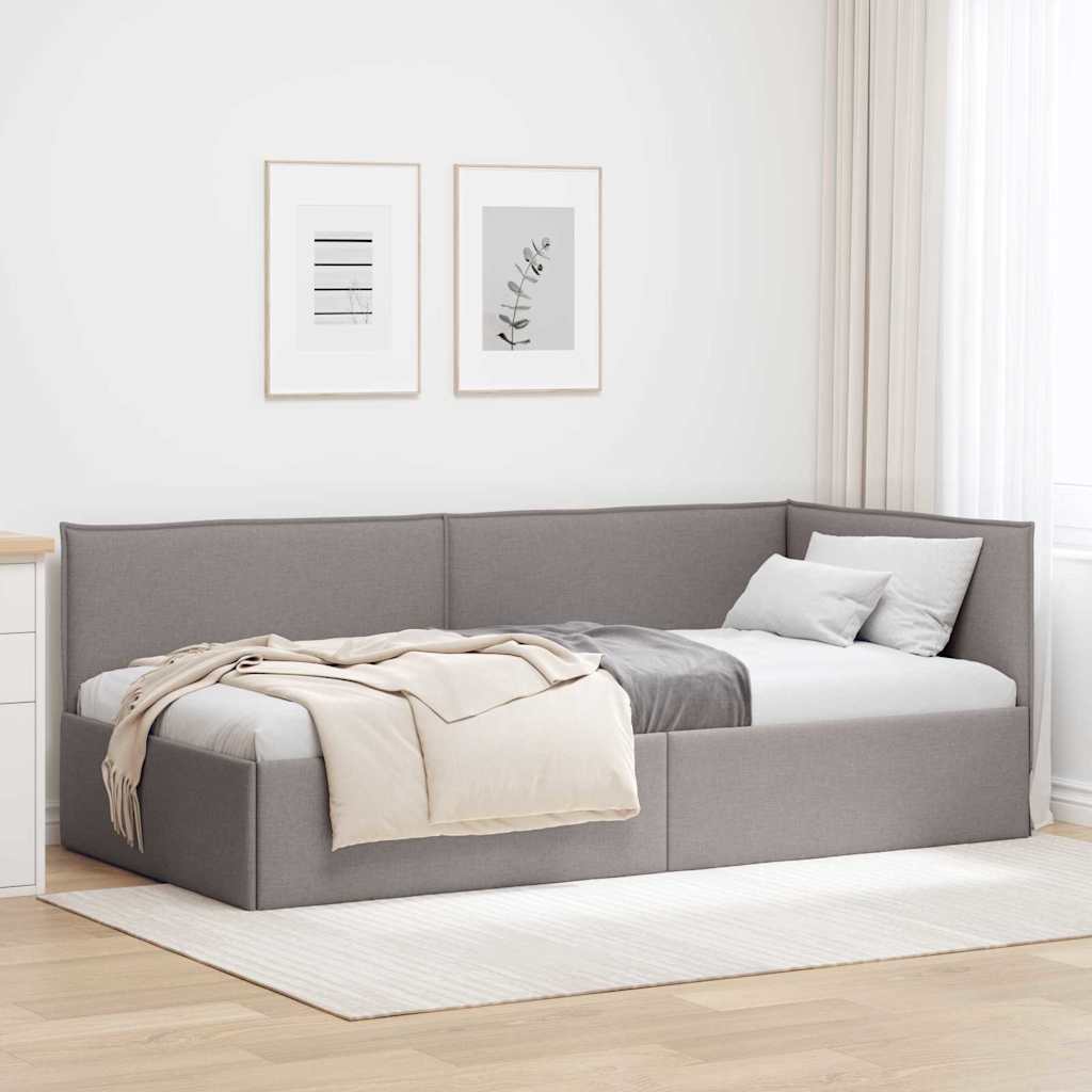 Vidaxl hoekbedframe taupe 90 x 200 cm stof