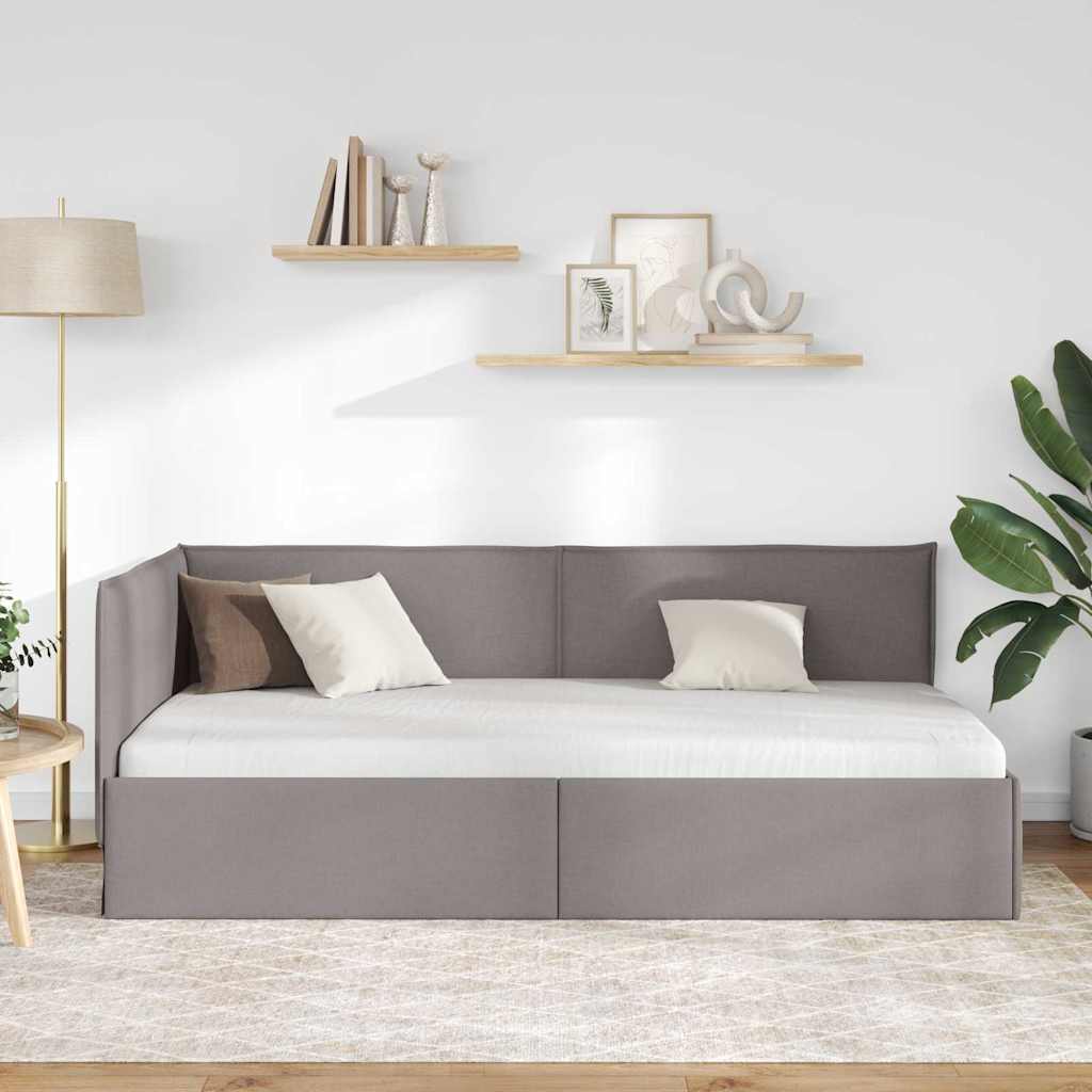 Vidaxl hoekbedframe taupe 90 x 200 cm stof